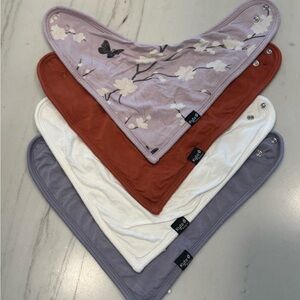 Kyte BABY Bandana Bib Set - Lavender, Rust, White